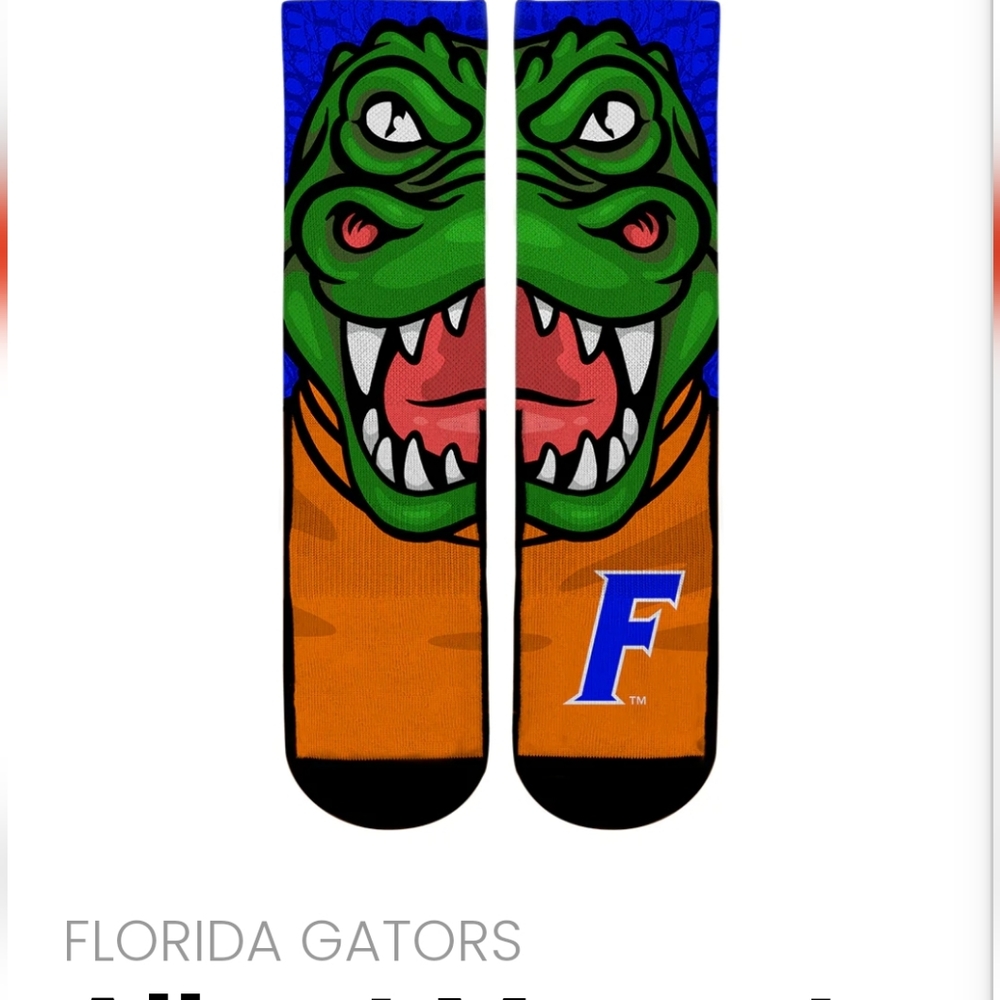 UF Albert mascot crew socks L/XL